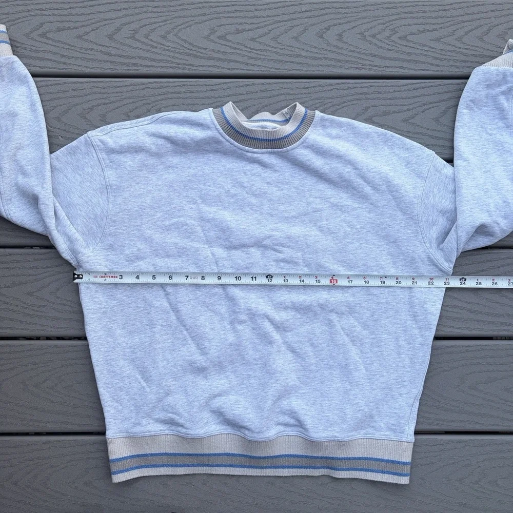 Lululemon Perfectly Oversized Ringer Crew Sweatshirt Gray Stripe M 8/10 Active